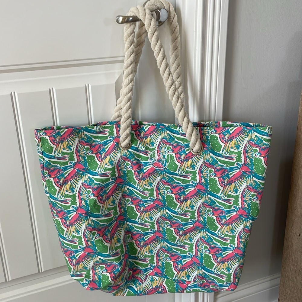 Lauren James printed & seersucker tote bag